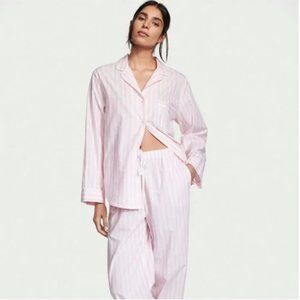 VICTORIA'S SECRET Cotton Long Pajama Set in Pretty Blossom Stripe | XS